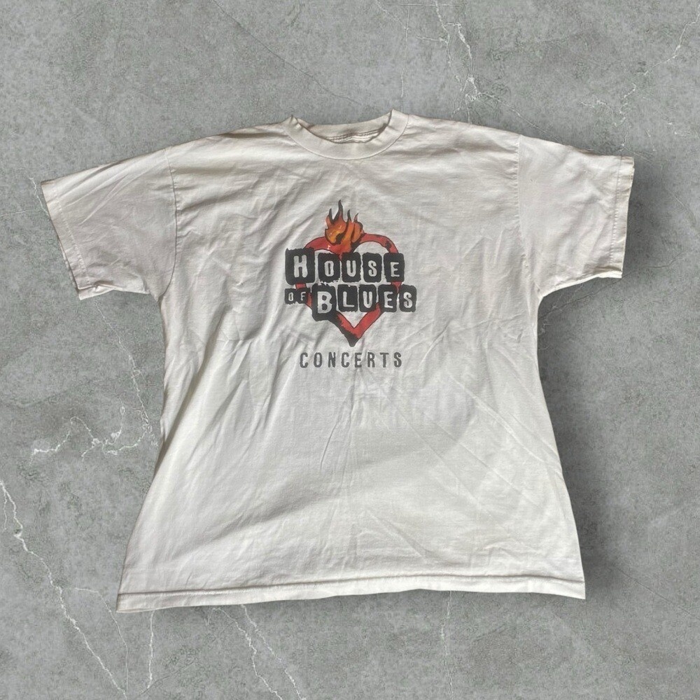 Vintage Ozzfest Shirt Men XL White 2003 House Of Blues Y2K Rock Band Concert Tee